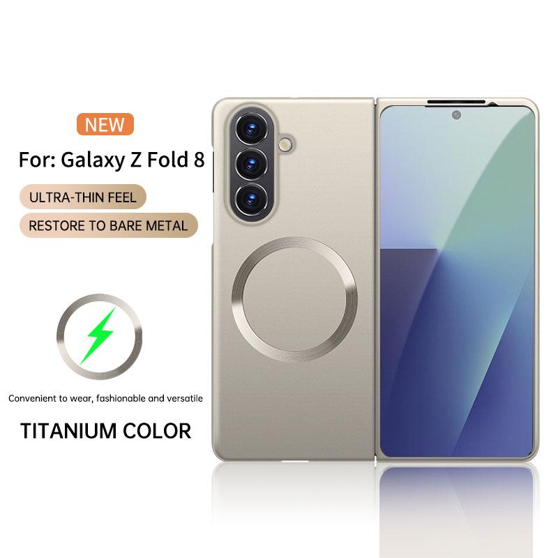 For Samsung Galaxy Z Fold8 Case Luxury Metallic Magnetic Flap Frosted Cover For Samsung Z Fold 8 Bumper Funda