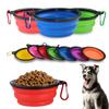 350ml Collapsible Dog Pet Folding Silicone Bowl Candy Color Outdoor Travel Portable Puppy Cat Dog Food Container Feeder Dish Bowl Pet Accessories