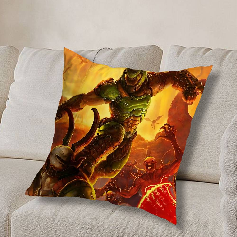 Игра Doom Герой-невидимка Наволочка Наволочка против пылевых клещей Невидимая молния Шелковистый короткий плюш Чехол на подушку для дивана