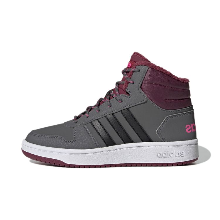 Adidas Neo Hoops 2.0 Comfortable Versatile Durable Mid-Top Kids Basketball Shoes Kids Sneakers Cool-Grey GZ7796