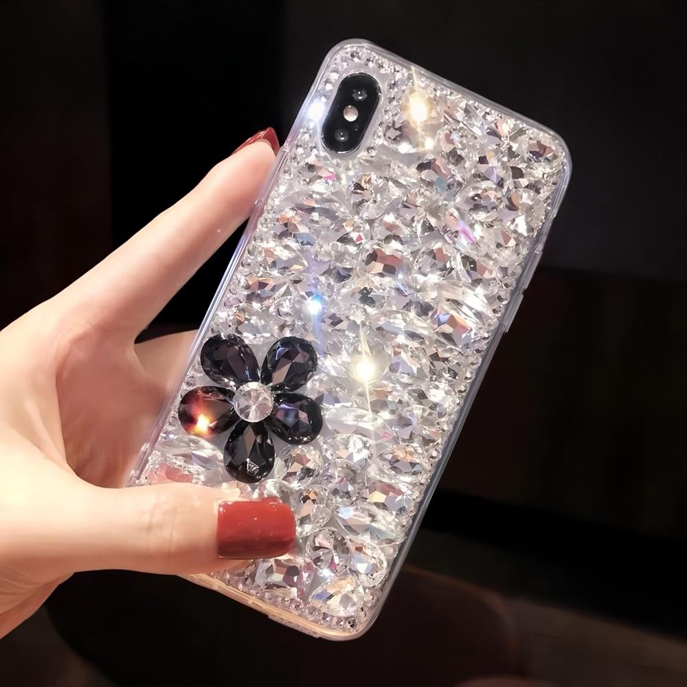 Чехол для телефона с блестками и стразами в виде цветка для VIVO Y39 Y58 Y78 Y27S Y77T Y17S Y27 Y22 Y21 Y20 Y19S 4G 5G Сверкающий хрустальный алмазный чехол