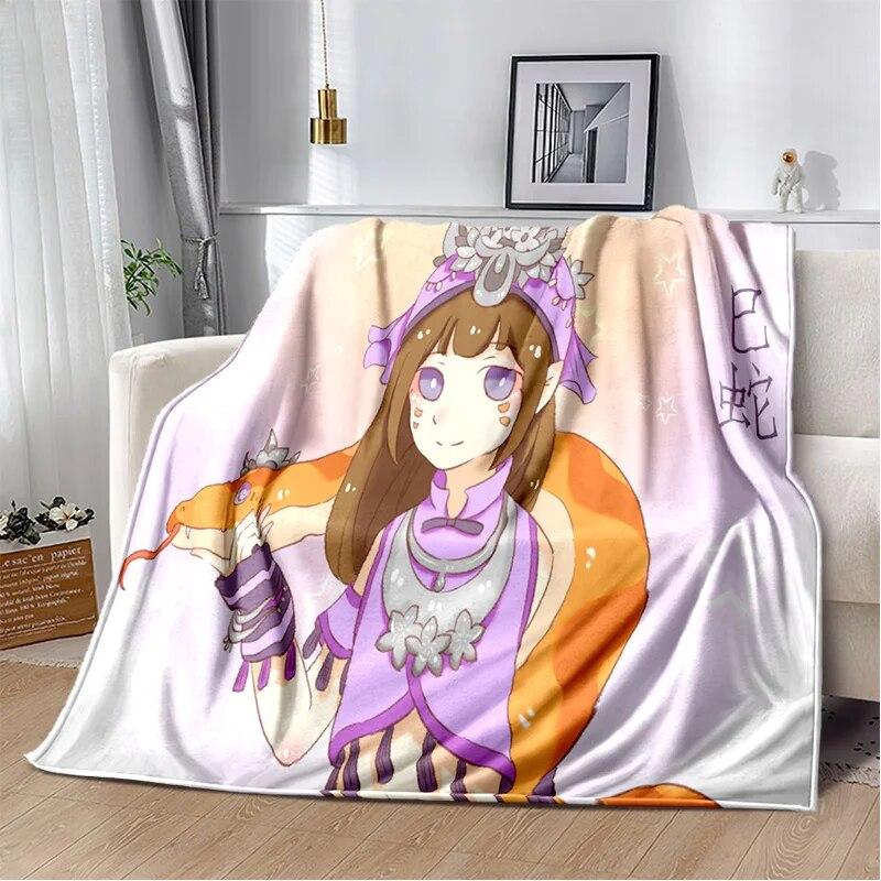 Двенадцать китайских знаков зодиака с узором Манта, чехол для дивана-кровати, мягкое одеяло, плед, мягкие теплые фланелевые одеяла, вентиляторы Gif