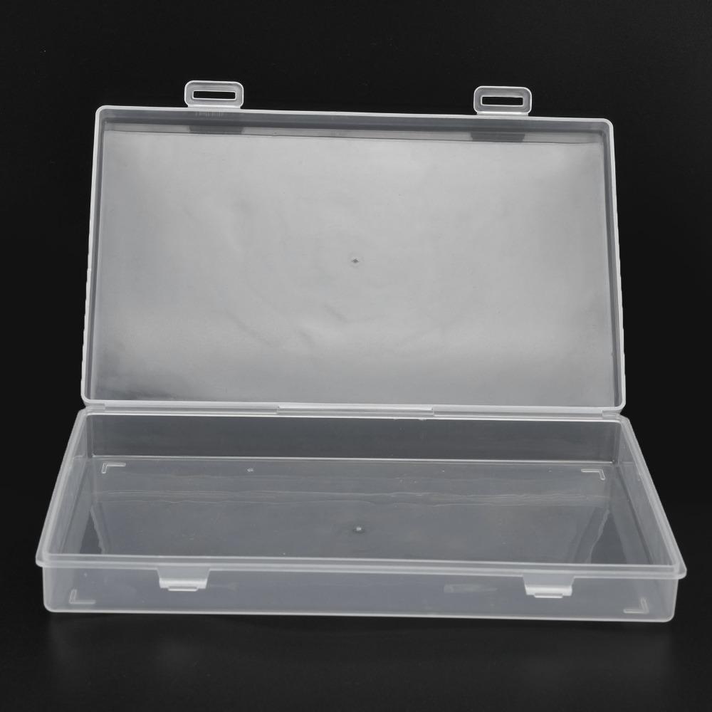4pcs Transparent Transparent Plastic Box Flap Lid Multipurpose Storage Box  Office Supplies