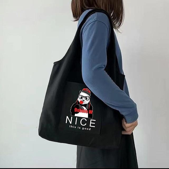 Foldable Womens Bag Shopper Bag Travel Canvas Bag Messenger Shoulder Bag Printing Tote Bag Grocery Storage Bags for Women