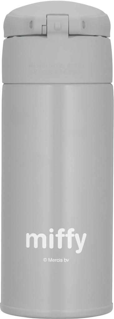 Thermos Stainless Steel Water Bottle for Formula Preparation, 350ml, Miffy Design, Gray, JPA-350B GY