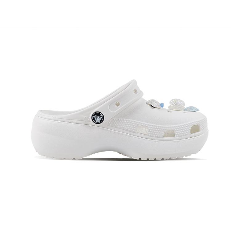 Crocs Классические клоги на платформе EVA Морская звезда Расписанные вручную Маленькие Свежие Милые Универсальные Нишевые Кампусный стиль Дырочные туфли Унисекс Белые