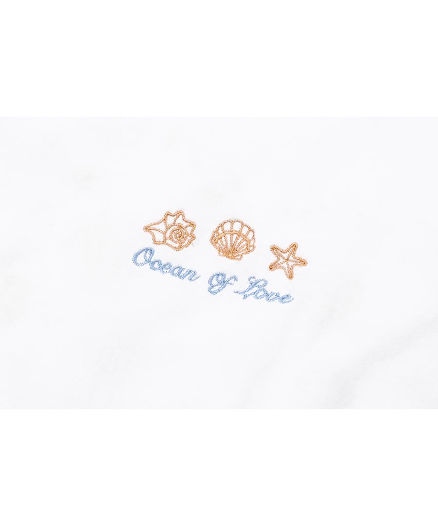 CPGN STUDIO Ocean Love Crop Short Sleeve Tee White