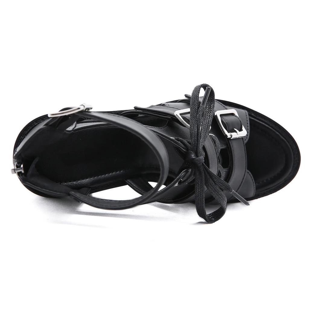 Женские туфли на очень высоком каблуке с пружинной молнией сзади на каблуке 13 см, женские сандалии в римском стиле на толстой подошве, Lhx