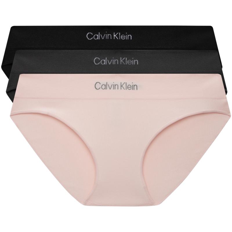 Calvin Klein Ck Высокое эластичное ребристое сексуальное бикини нижнее белье из трех комплектов женского нижнего белья QP3367O