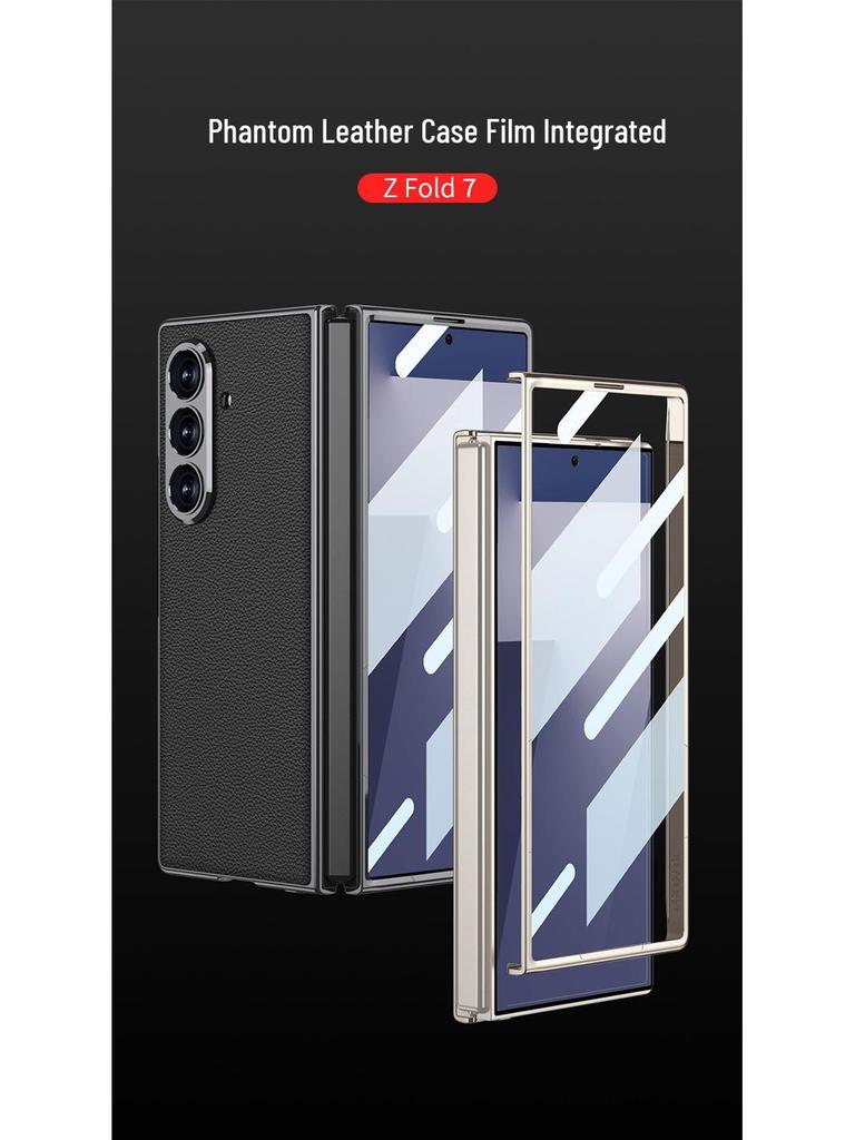Однотонный гальванизированный кожаный чехол для Samsung Z Fold7
