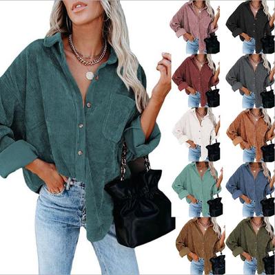 Новая вельветовая блузка на пуговицах осенью и зимой