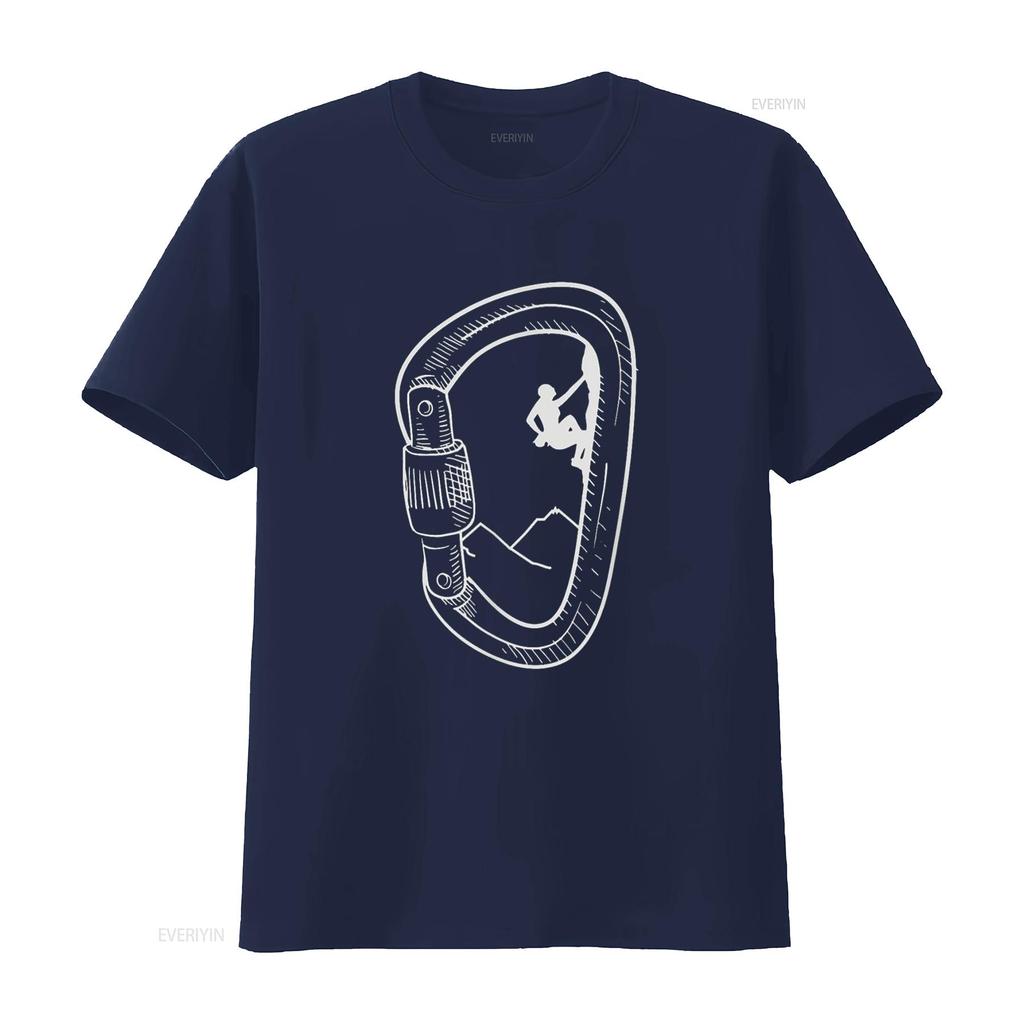 Rock Climbing T Shirt Carabiner Mountain Climber  vintage Washed Slightly Unisex graphic Top For Everyday Wear Stretched