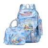 3Pcs/set Cute Printed Backpack Lunch Bag Pencil Case Teen Child Girl Kid Schoolbag Student Bookbag Knapsack Women Travel Bag Gift