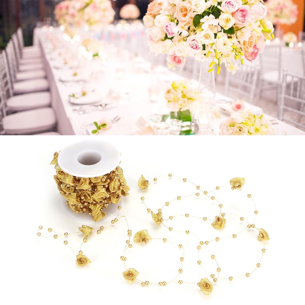 10 м нити из искусственного жемчуга, цепочки, лента, роза, цветок, нить, бисерная леска, аксессуары для одежды, материал для DIY, головной убор