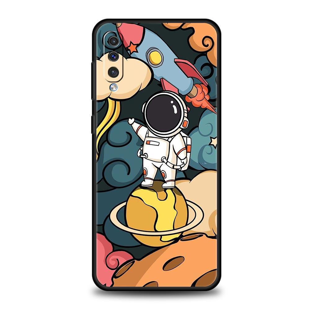 Мультяшный милый чехол-космонавт для телефона Samsung Galaxy A56 A36 A26 A16 A34 A24 A42 A22 A20 A12 A40 A30 A10 5G Мягкий чехол-бампер из ТПУ