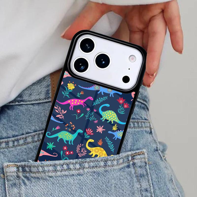 Cute Dinosaur Baby Phone Case for iPhone 16e 15 14 13 12 17 Pro Max Plus Air 17pro Cover Coque