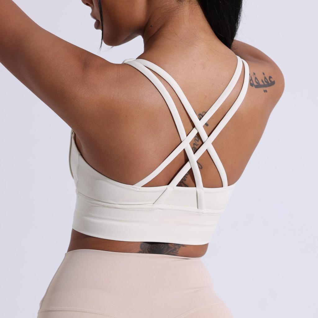 Женский спортивный бюстгальтер для йоги с перекрещенной спинкой Nude Feel