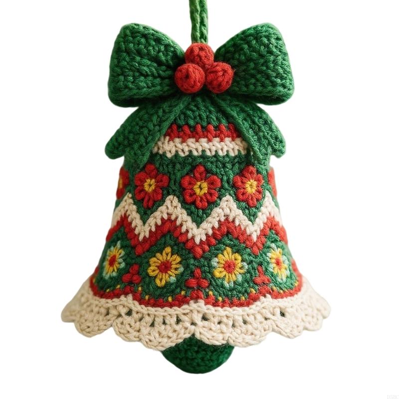 Christmas Bells Ornament Washable Soft Yarn For Car Window Display