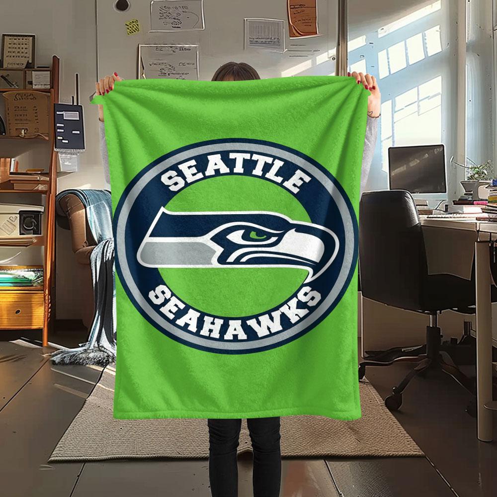 Фланелевое одеяло с принтом Seattle Seahawks, мягкий плед для спальни, дивана, стирающийся, фанатская атрибутика, отличный подарок.