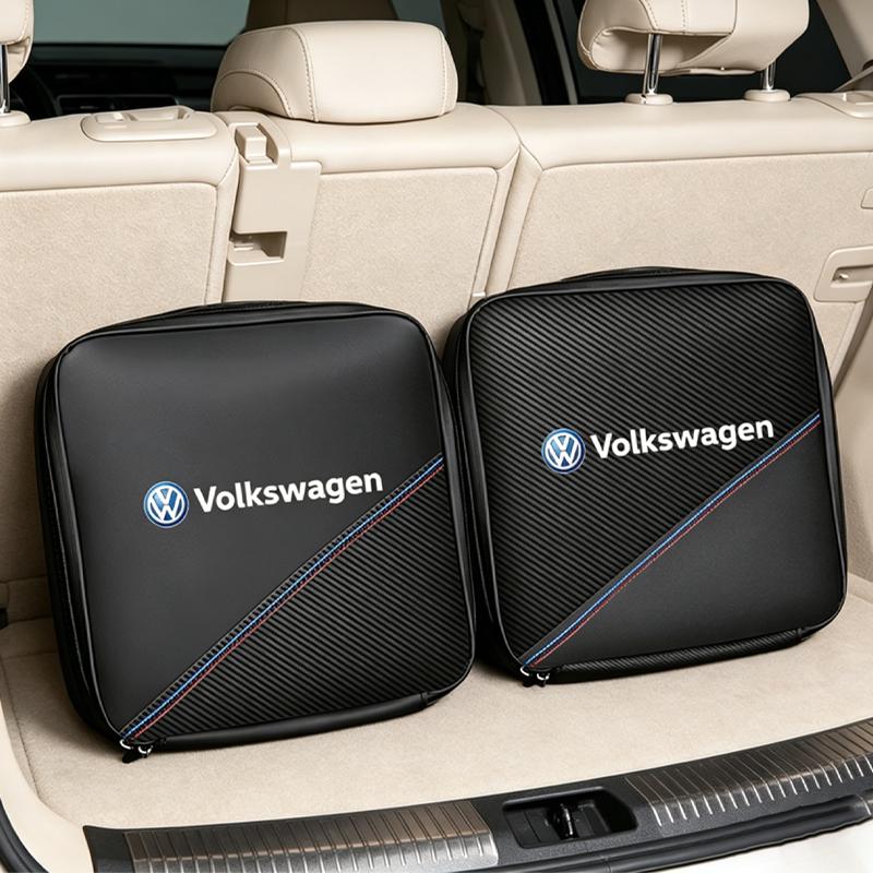 T26Volkswagen Car Rechargeable Gun Storage Box Leather Organizer Case For VW Golf Phaeton GTI Car Storage Bag Accessories keychain