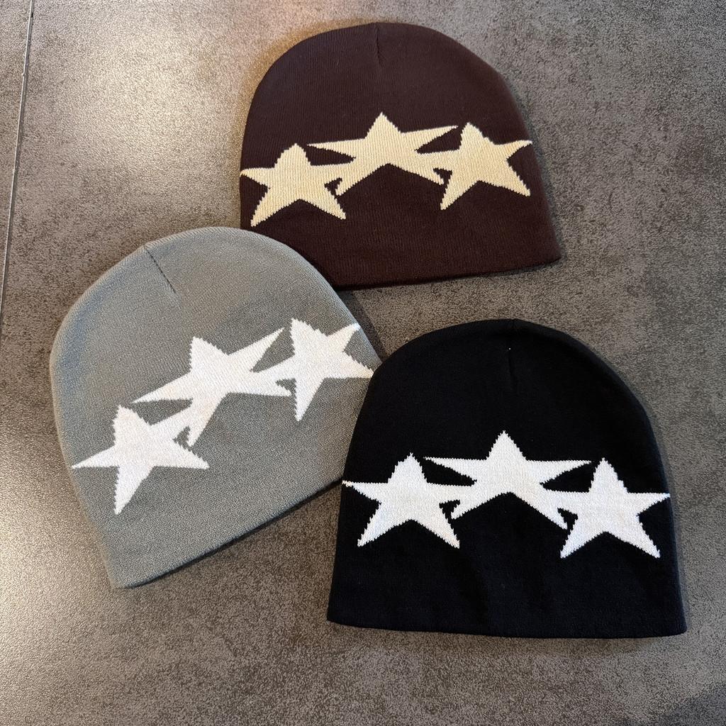 Beanie Winter Fall Knitted Cap With Star Pattern For Casual Gift Streetwear