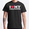 Plus Size S-3XL I Love My Girlfriend Shirt I Heart My Girlfriend Printed T-shirt Men's Tops Fashion Clothes Tees