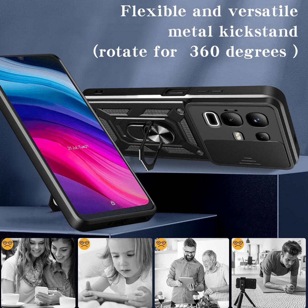 Защитный чехол для камеры для Infinix Note 50x Note 50 Pro + Note 40x 30 Pro INFINIX Zero 40 30 Бронированный Гибридный Чехол с Металлическим Кольцом-Держателем