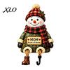 Plush Scarf Santa Decor Christmas Stocking Holder, Mantel Resin Sitting Leg Hook, Organizer Hook Festive Character Ornament for Holiday Home Fireplace