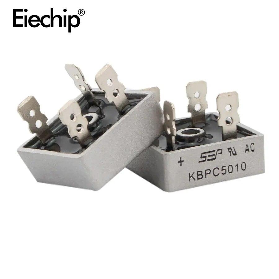 Diode 5pcslot Bridge Kbpc5010 50a 1000v Diode Bridges Rectifier Kbpc 5010 Power Rectifier Electronic Componentes Kbpc5010 Diode