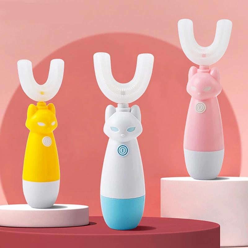 Прочная электрическая зубная щетка для детей с силиконовой насадкой и длительным временем работы от аккумулятора