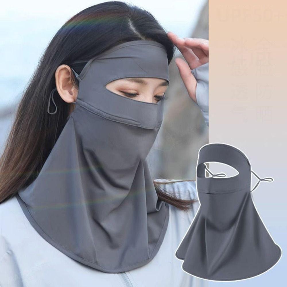UV Protection Summer Breathable Mask Face Neck Shoulder Sunscreen Shawl for Women