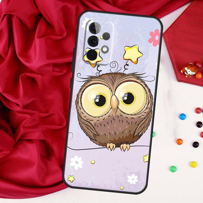 Милый мультяшный чехол-сова для Samsung Galaxy A54 A34 A14 A33 A32 A52 A53 A51 A71 A13 A23 A73 A12 A22 A21S