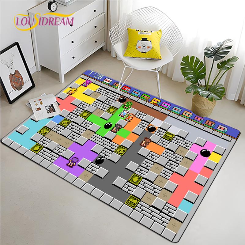 Retro Game Carpet for Living Room Bedroom Rug Kitchen Kids Door Unslip Floor Mats Birthday gift photography props Alfombra Rug