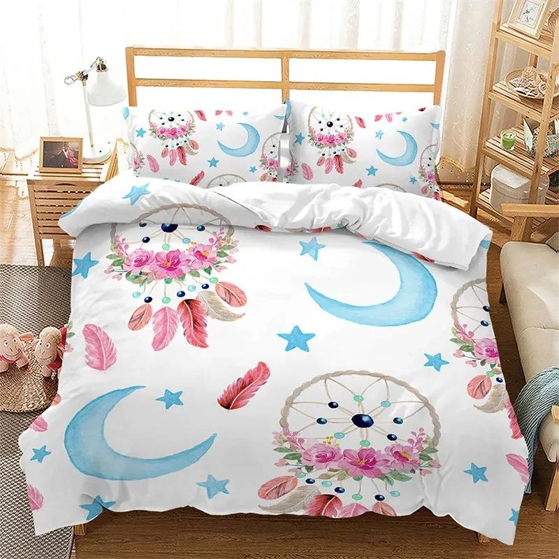 Пододеяльник Dreamcatcher Bohemia, комплект постельного белья из микрофибры с перьями, полный комплект для девочек, подростков, взрослых, декор спальни