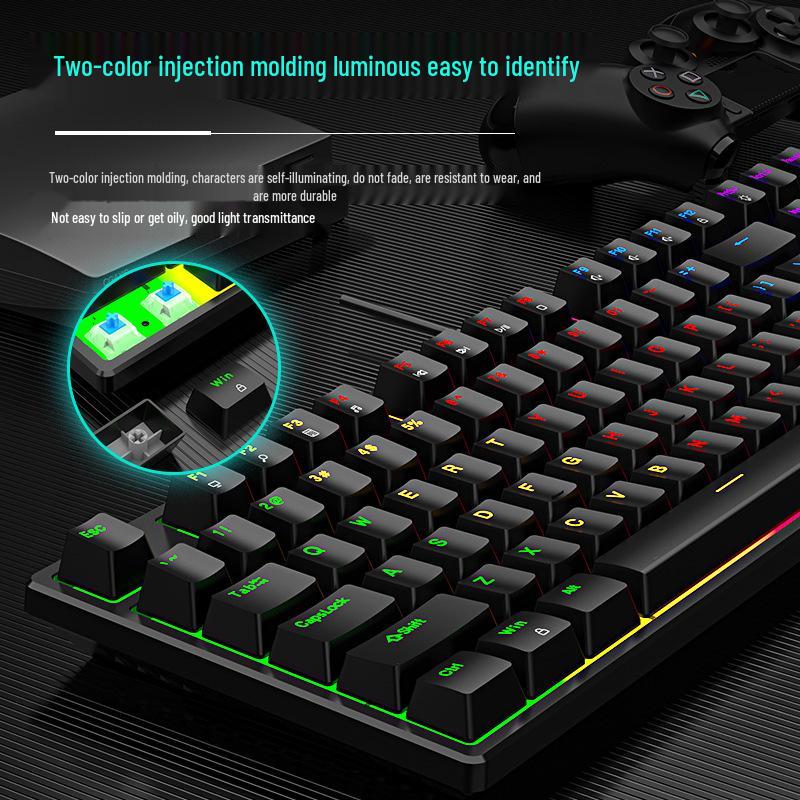 Проводная RGB механическая клавиатура с синими переключателями, 104 клавиши - Идеально для игр и офиса