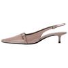 Elegant Minimalist Comfortable Buckle Detail Open Back High Heels Women Shoes Light-Violet 11229510057