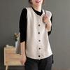 Жилет для женщин, безрукавный свитер, топы, вязаный однотонный свитер-жилет, оверсайз, свободный, универсальный, повседневный, безрукавный плащ-жилет, топ