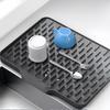 Silicone Drain Mat Thick Dish Drying Mat with Drainage Heat-Resistant Non-Slip Bar Sink Drying Pad for Countertops