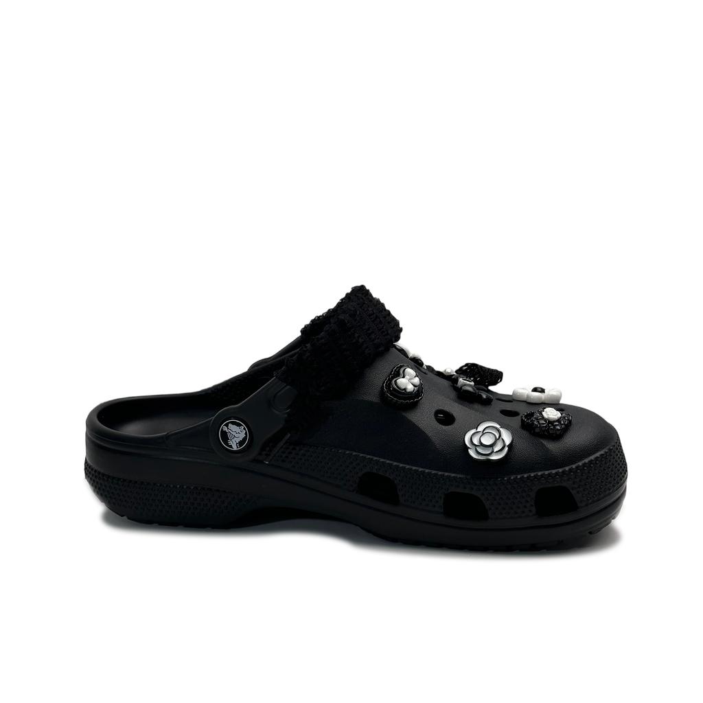 Crocs Baya EVA Sweetheart Butterfly Sweet Niche Fashion Playful High-End Versatile College Trend Hole Shoes Women Black