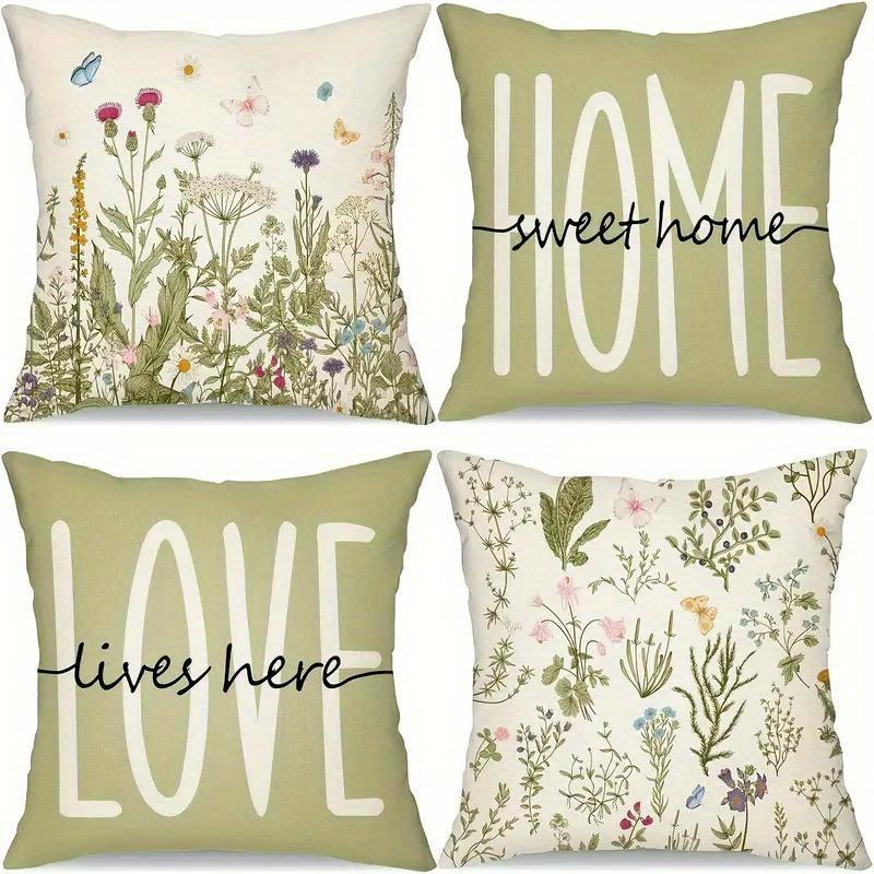 1/4 шт. Цветочный узор Home Sweet Love Lives Here Наволочки Чехол на подушку для дивана Декор для дома спальни комнаты