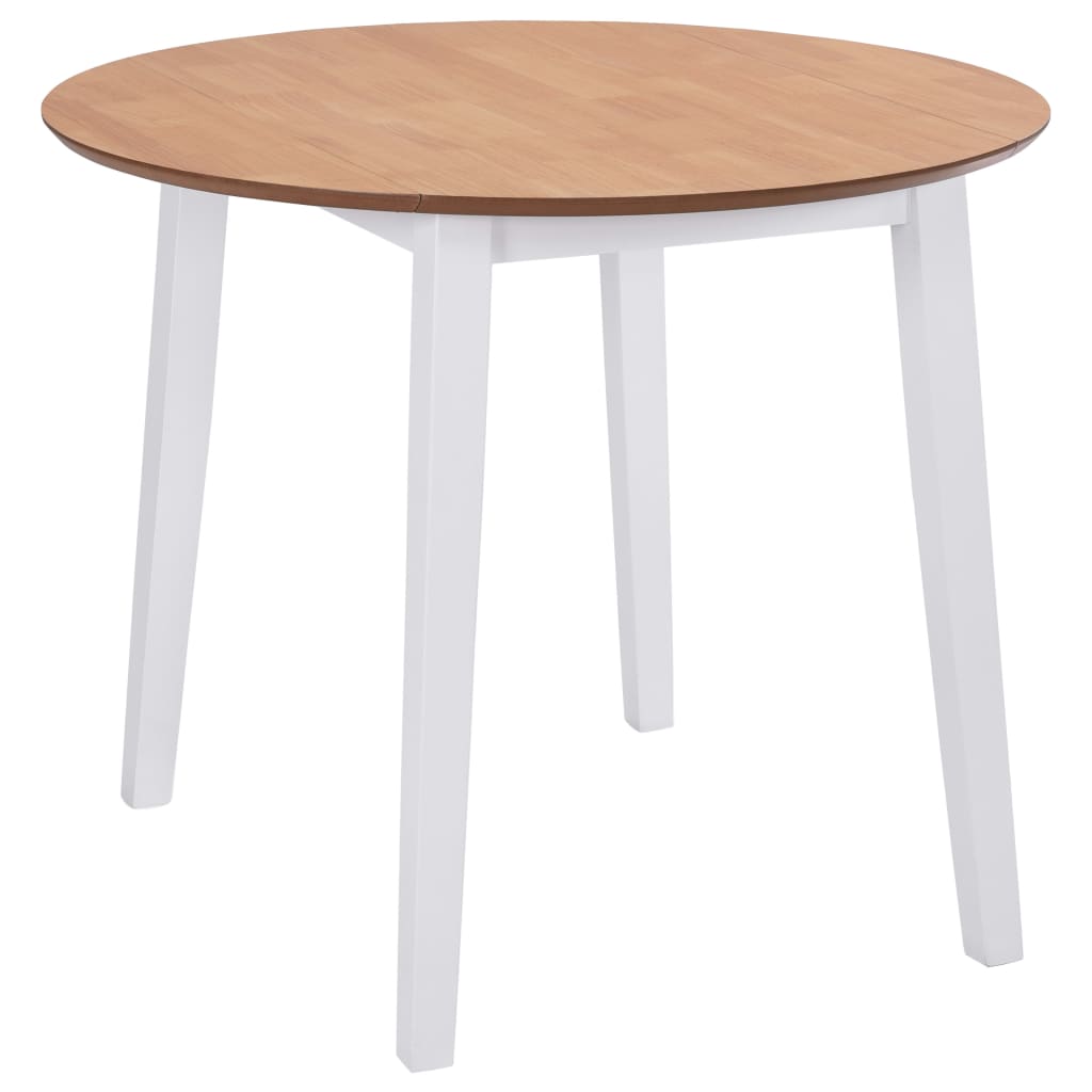 Folding Dining Table Round MDF White