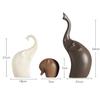 Новый домашний декор Семья слонов Матовая отделка Керамические фигурки - (Набор из 4 предметов, матово-коричневый)