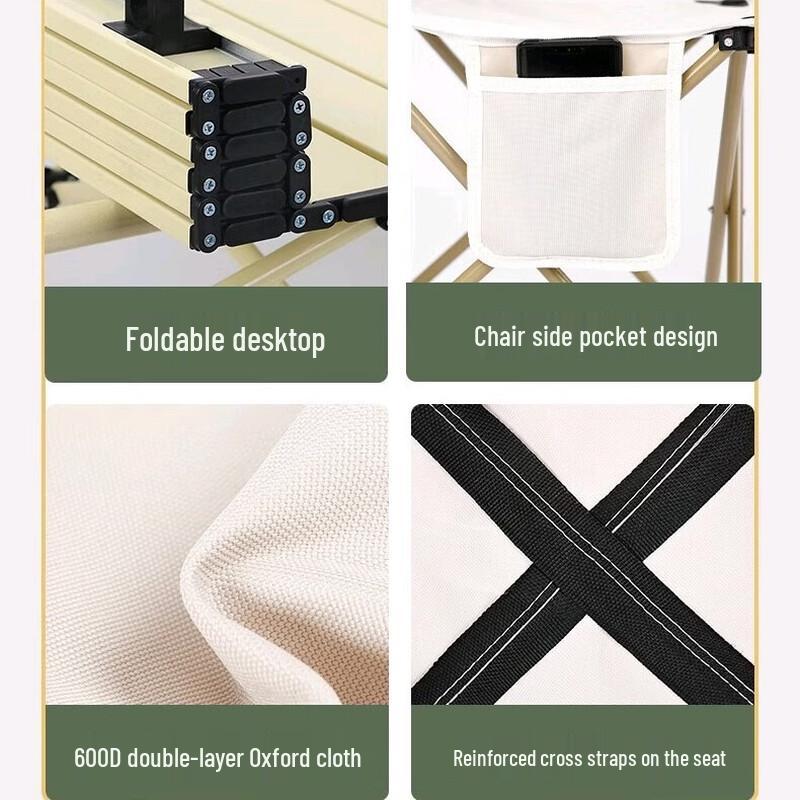ZISIZ Outdoor Portable Folding Table and Chair Set
