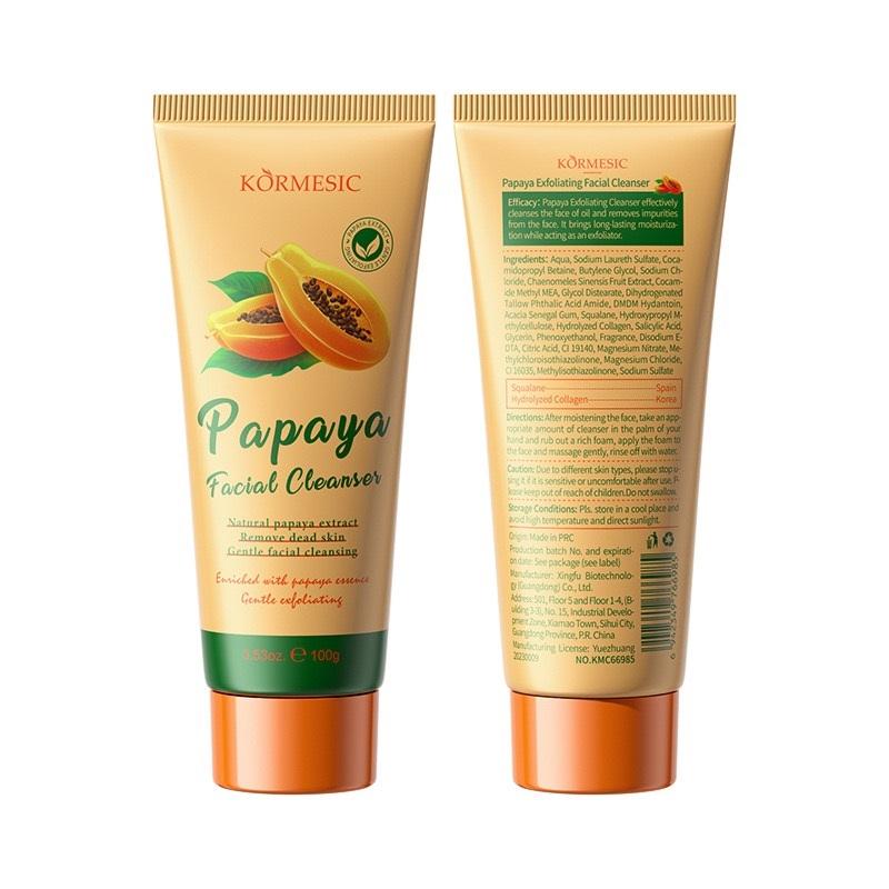 All-Purpose Papaya Cream Facial Cleanser - Papaya Facial Care Set, containing natural enzymes, deeply cleans pores and makes the skin smooth