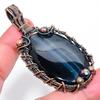 Кулон из черного тигрового глаза, ручная работа, обмотка медной проволокой, 2,84 дюйма t0R73