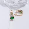 Kinel милые серьги-гвоздики с блестящим зеленым цирконием для женщин, ювелирные изделия с каплями воды