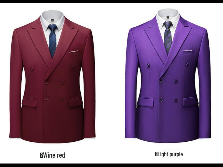 Мужской двубортный деловой костюм королевского синего цвета, состоящий из двух частей в британском стиле для официальных банкетов и вечерних мероприятий