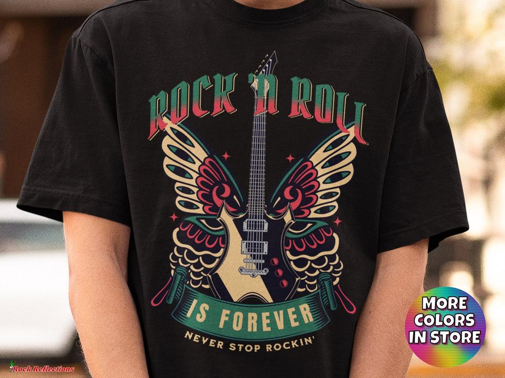 Rock N Roll Guitar T-Shirt and kids shirt: Classic Rock Music Lover Tee