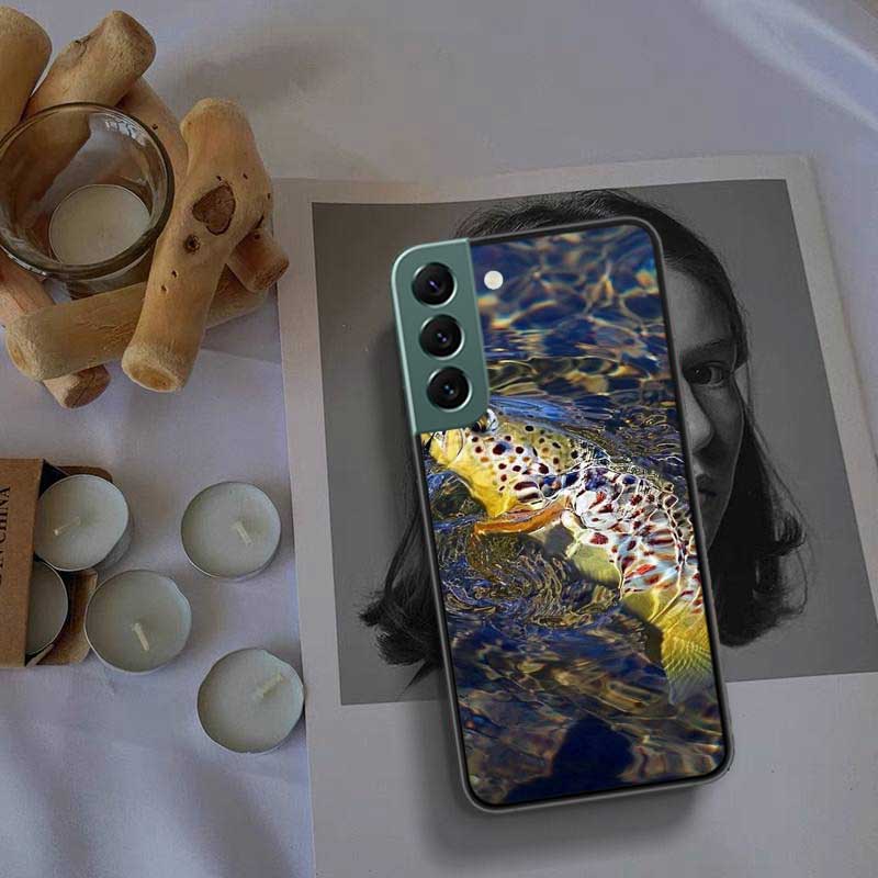 Чехол для телефона для ловли нахлыстом на коричневую форель для Samsung A16 A26 A36 A56 Galaxy A02S A12 A52S A13 A23 A33 A53 A54 A34 A24 A14 A22 A32 A42