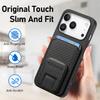 For iPhone 17 Pro Case Card Holder Carbon Fiber Texture Leather Coated TPU Phone Cover
